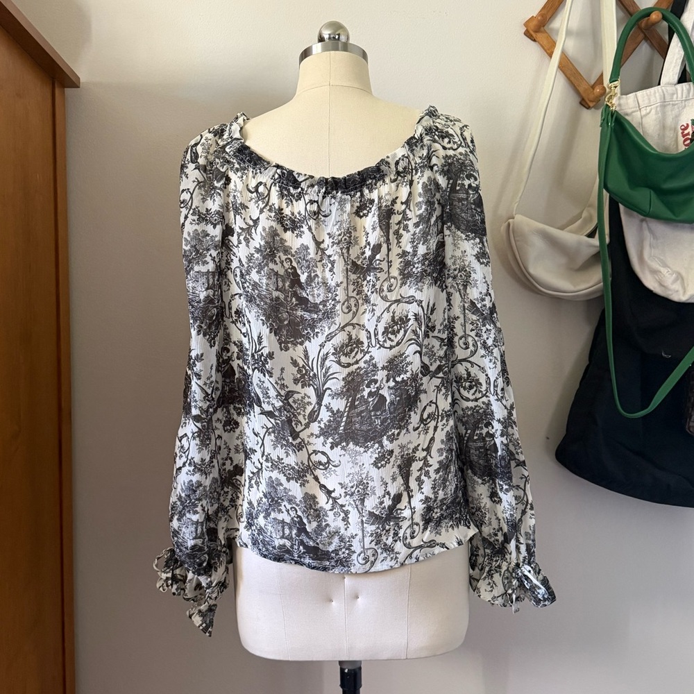 PAIGE / Kiki Blouse Parchment and Black Toile - Picture 4 of 7